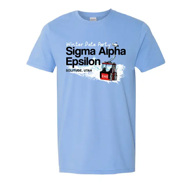 Sigma Alpha Epsilon Ski Lift Illustration Date Party Shirt 2