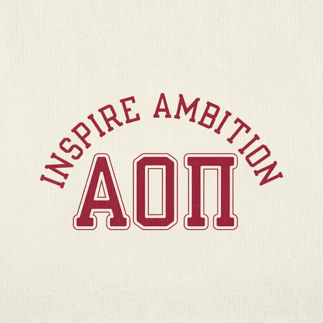 Alpha Omicron Pi Arched Lettering Graphic PR Tank