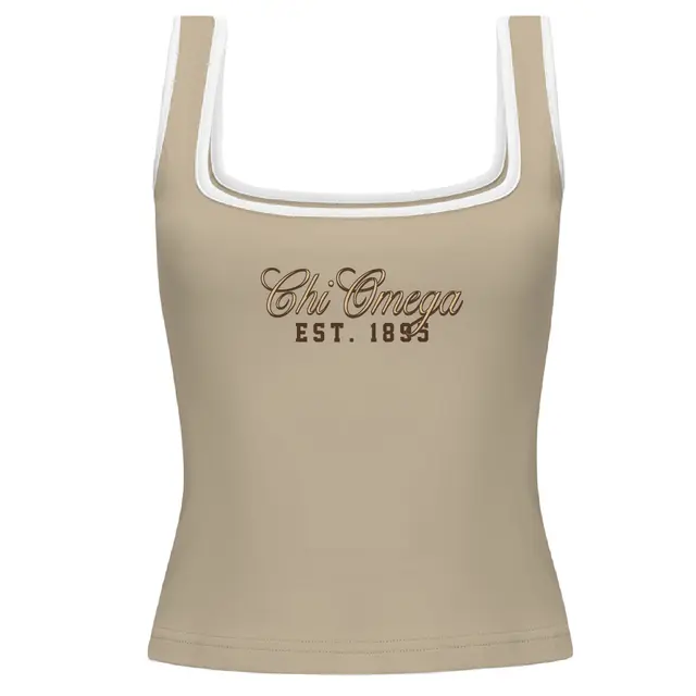 Chi Omega Elegant Script and Block Text PR Tank 2