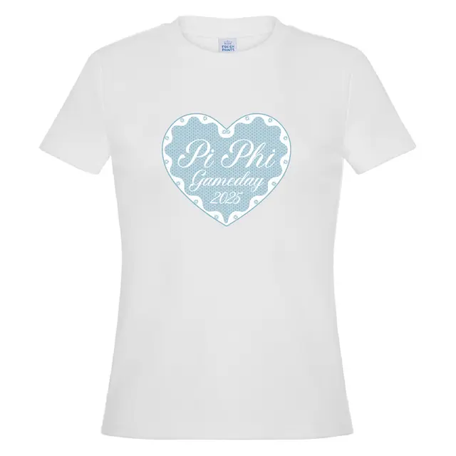 Pi Beta Phi Lace Heart with Script Text Game Day Shirt 2