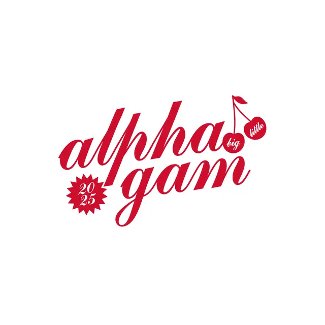 Alpha Gamma Delta Cherry Text Big Little Reveal Shirt