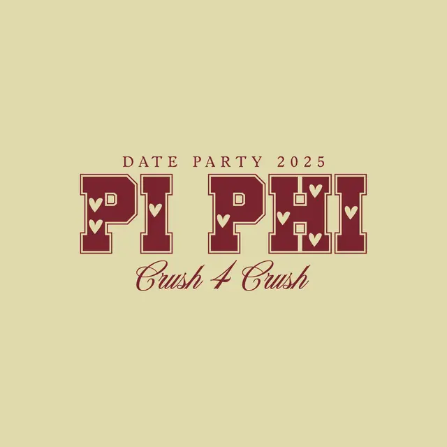 Pi Beta Phi Heart Lettering Date Party Tank