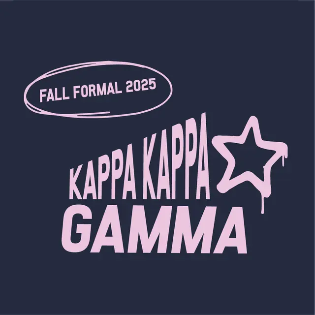 Kappa Kappa Gamma Pink Star Text Formal Crewneck