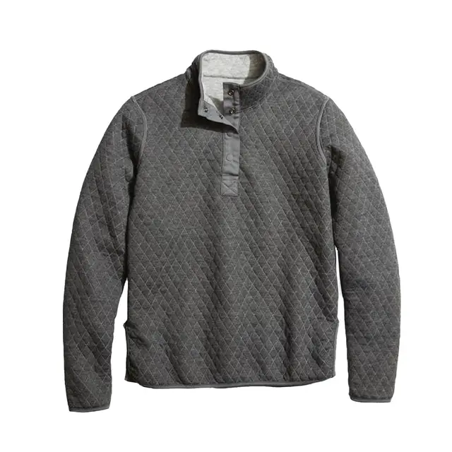 Marine Layer Women's Reversible Corbet Pullover wl12s Heather Grey- Charcoal Front