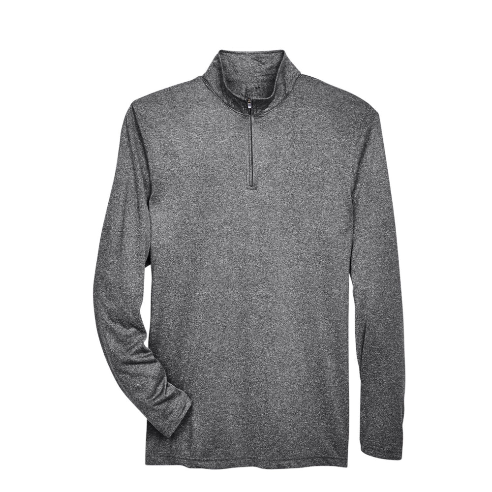 UltraClub Men's Cool & Dry Heathered Performance Quarter-Zip