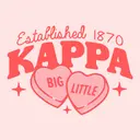 Kappa Kappa Gamma Sweethearts Heart-Shaped Candy with Sparkles in Pink and Red Big Little Reveal Shirt