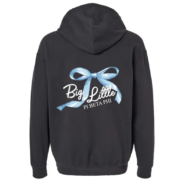Pi Beta Phi Blue Bow Big Little Reveal Hoodie 2