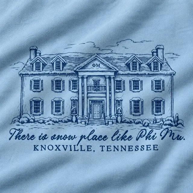 Phi Mu Hand Drawn House Illustration Date Party Sweater