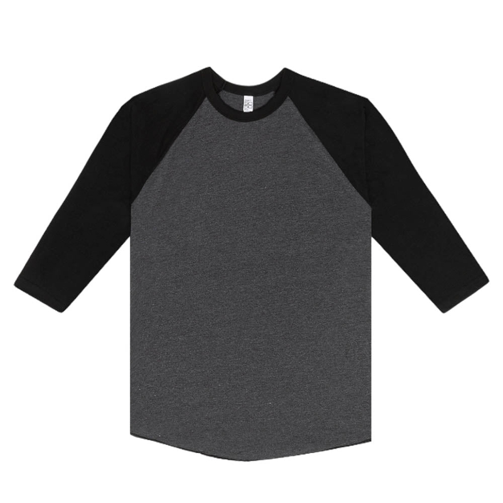 Los Angeles Apparel 3/4 Slv Ctn Poly Raglan 3.8oz | Fresh Prints