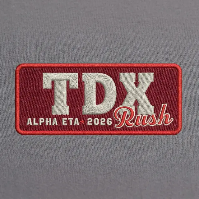 Theta Delta Chi Stacked Serif Text Rush Shirt