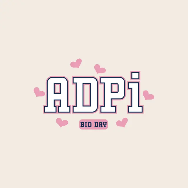 Alpha Delta Pi Heart Accents Bid Day Crewneck