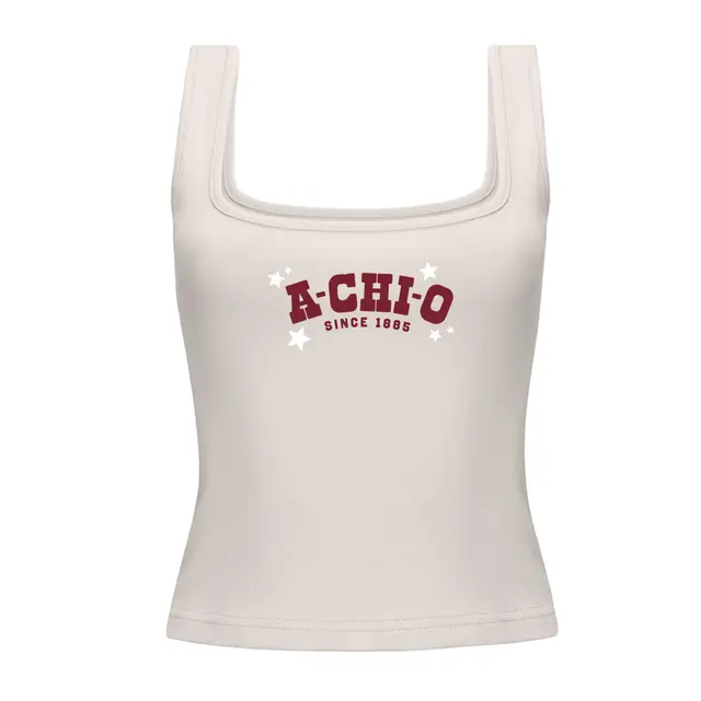 Alpha Chi Omega Stacked Lettering with Stars PR Tank 2