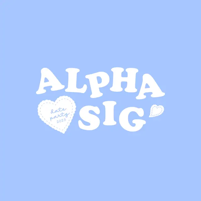 Alpha Sigma Alpha Heart Text Date Party Tank