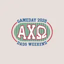 Alpha Chi Omega Gameday Oval Text Dad's Weekend Shirt