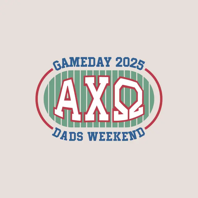Alpha Chi Omega Gameday Oval Text Dad's Weekend Shirt