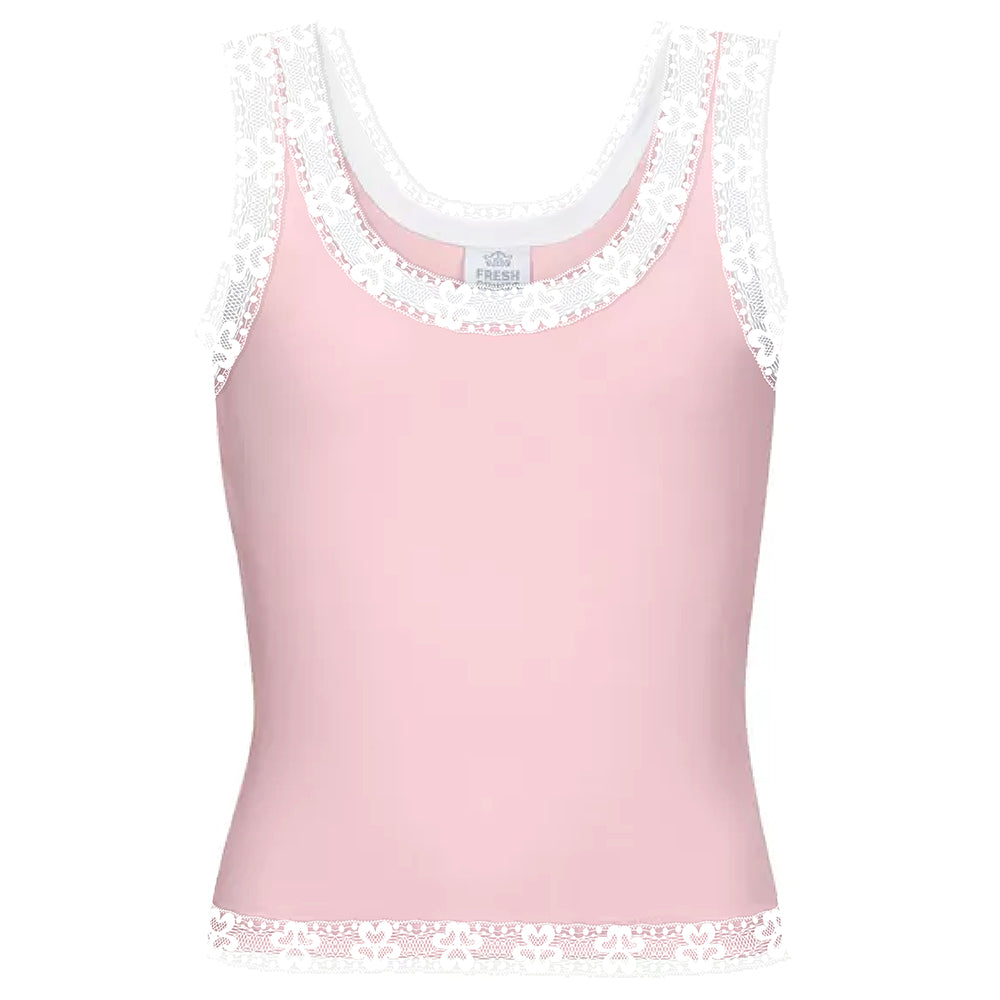 Fresh Prints Lace Sunset Blvd Ribbed Scoop Tank Top | Fresh Prints