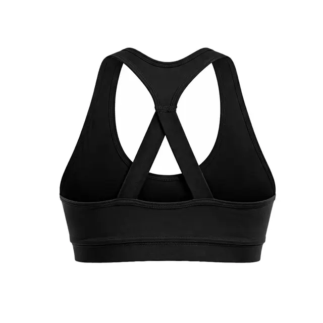 Ladies' Medium Impact Sports Bra Black Back