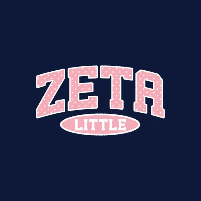 Zeta Tau Alpha Pink Polka Dot and Oval Patch Big Little Reveal Tank