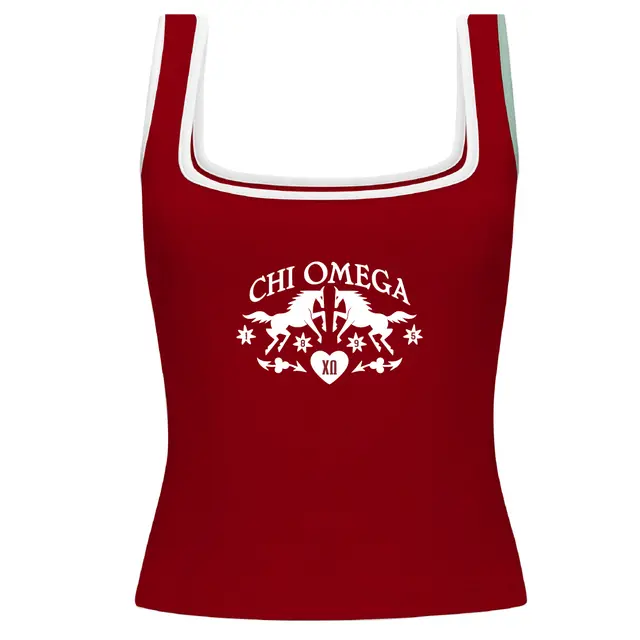 Chi Omega Prancing Horses and Heart PR Tank 2