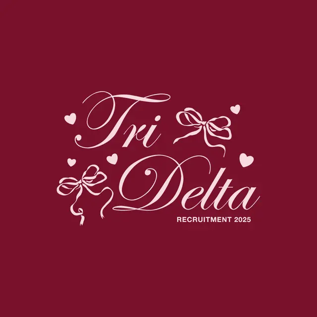 Delta Delta Delta Script Bow Hearts Recruitment Crewneck