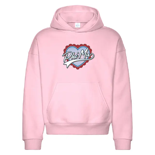 Phi Mu Scalloped Heart Graphic PR Hoodie 2