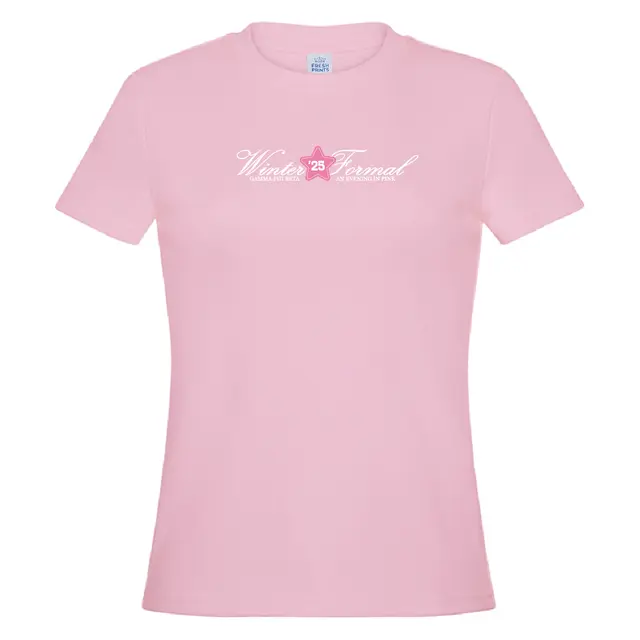 Gamma Phi Beta Pink Star Script Text Winter Formal Shirt 2