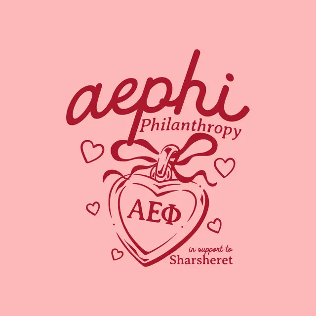 Alpha Epsilon Phi Heart and Ribbon Philanthropy Shirt