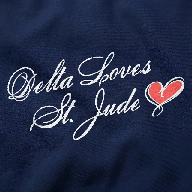 Delta Delta Delta Script and Heart Graphic Philanthropy Tank
