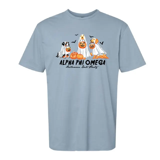 Alpha Phi Omega Ghostly Dogs Pumpkin Decor Date Party Shirt 2