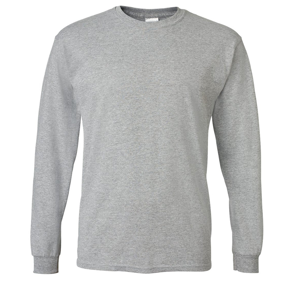 Gildan Ultra Cotton Long-Sleeve T-Shirt - 6oz, 100% Cotton, Military Green, Size Large