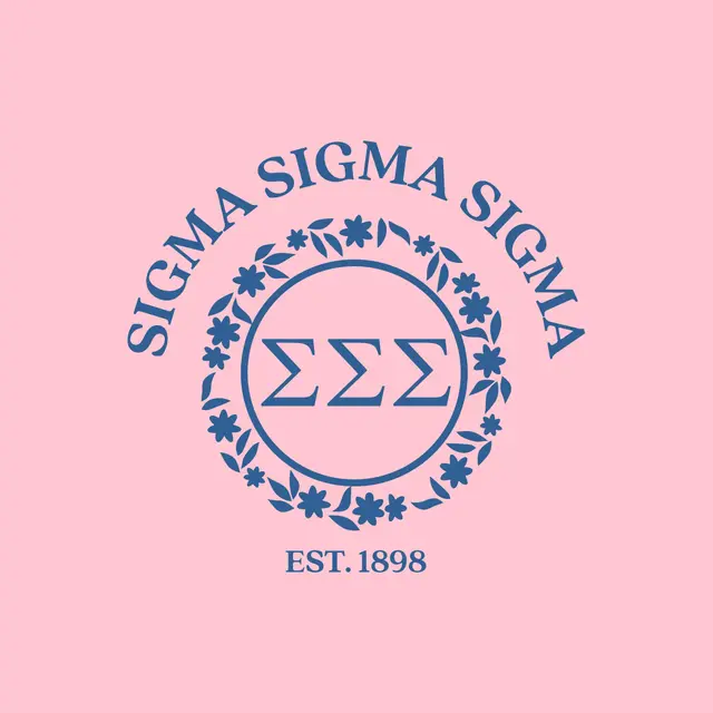 Sigma Sigma Sigma Floral Greek Crest Pink PR Hoodie