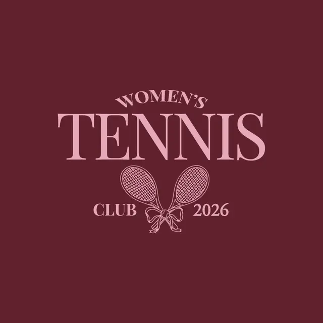 Women's Tennis Club Pink Texts and Rackets Graphic PR Sweater