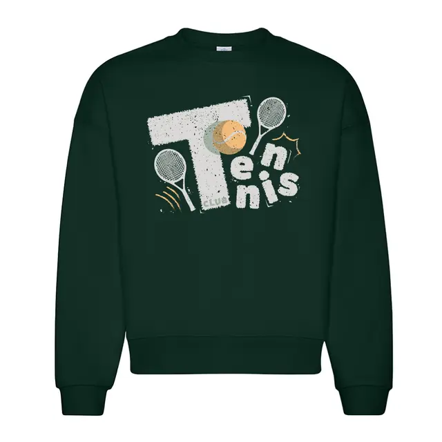Tennis Club Textured Lettering Tennis Theme Crewneck 2