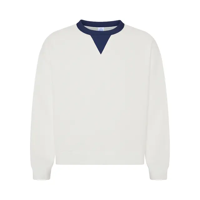 Fresh Prints Retro Crewneck White/Navy Front
