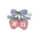 Chi Omega Strawberry with Bow Illustration Bid Day Tank