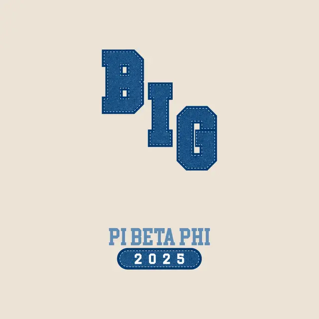 Pi Beta Phi Block Text and Date Patch Big Little Reveal Crewneck