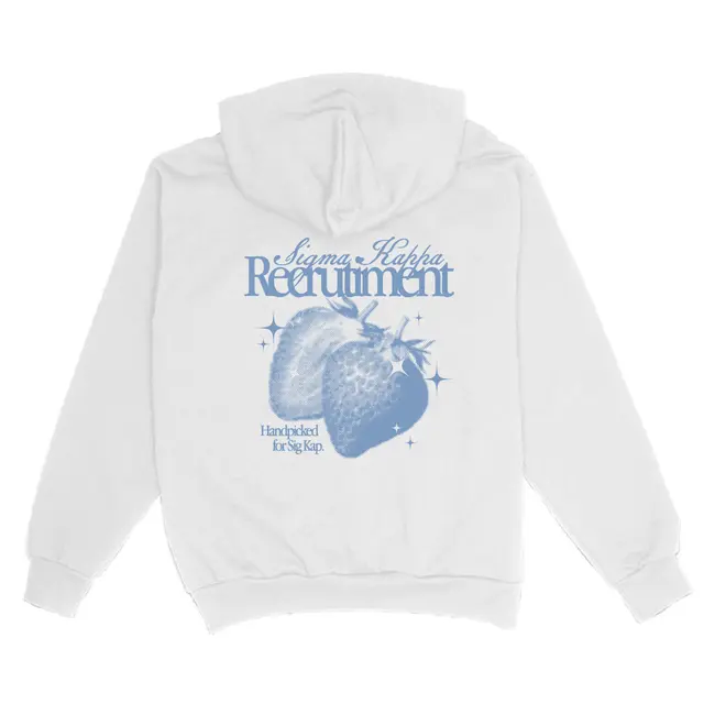 Sigma Kappa Strawberry Illustration Recruitment Hoodie 2