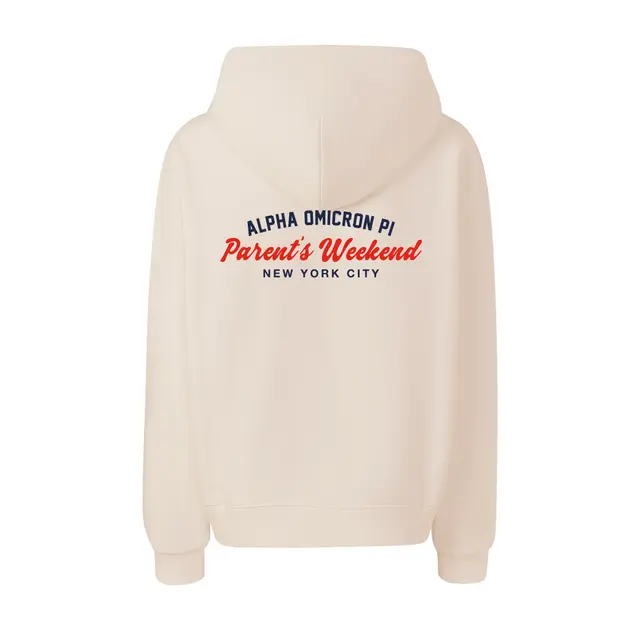 Alpha Omicron Pi Arched Lettering Parent's Weekend Hoodie 2