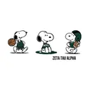 Zeta Tau Alpha Snoopy Sports Trio PR Shirt