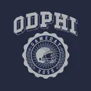 Omega Delta Phi ODPHI Bold Block Text with Football Theme Game Day Hoodie