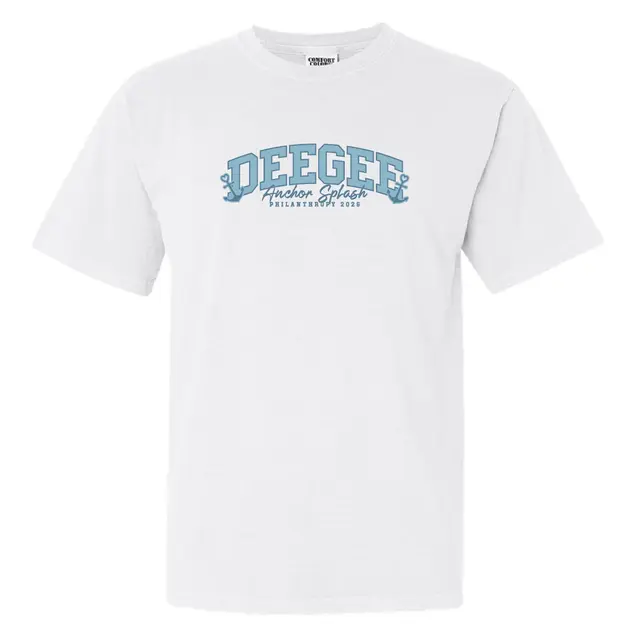 Delta Gamma Bold Lettering with Anchors Philanthropy Shirt 2