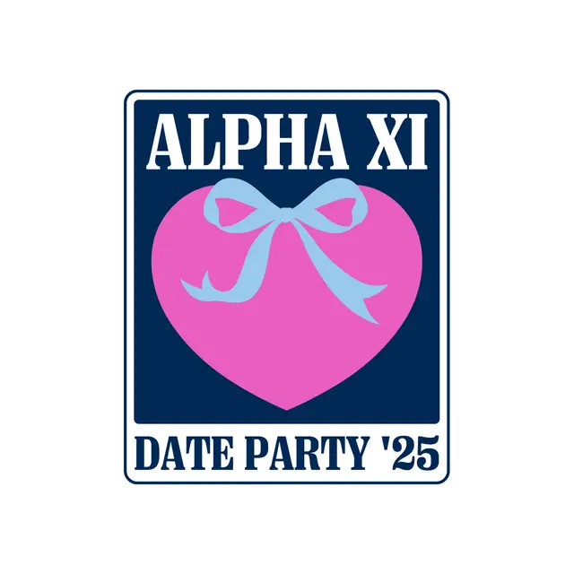 Alpha Xi Delta Pink Heart Bow Date Party Tank