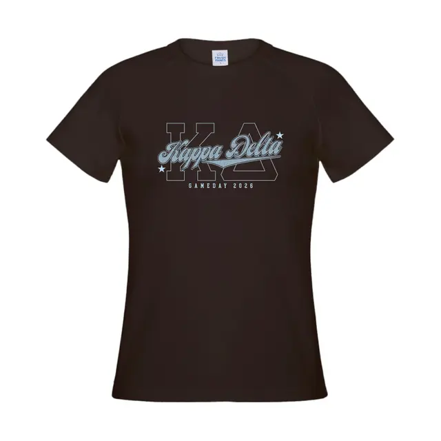 Kappa Delta Curved Lettering Game Day Shirt 2