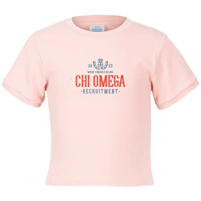 Chi Omega Horseshoe Lettering Recruitment Shirt 2