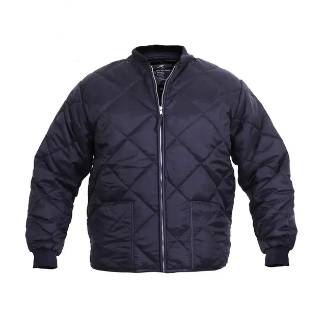 Customizable Rothco Diamond Nylon Quilted Flight Jacket - Navy Blue 7160 Navy Blue Front