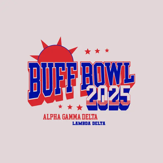 Alpha Gamma Delta Buff Bowl Varsity Collegiate Graphic PR Shirt