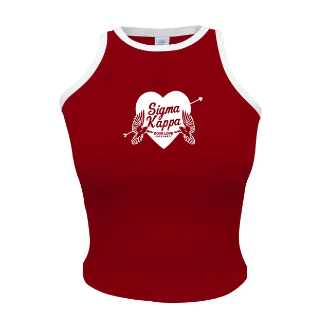 Sigma Kappa Heart Dove Illustration Date Party Tank 2