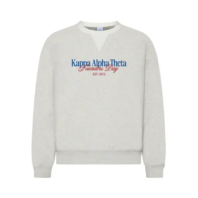 Kappa Alpha Theta Elegant Script Founder's Day Crewneck 2