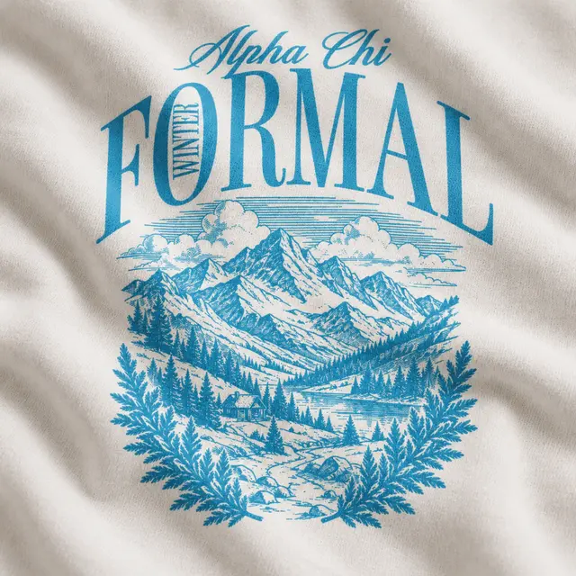 Alpha Chi Omega Mountain Scene Winter Formal Crewneck