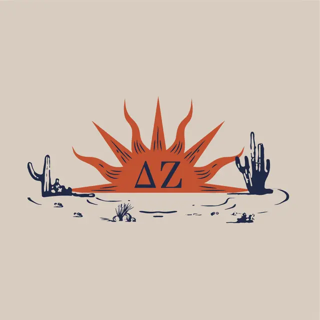 Delta Zeta Desert Sun and Cactus PR Shirt